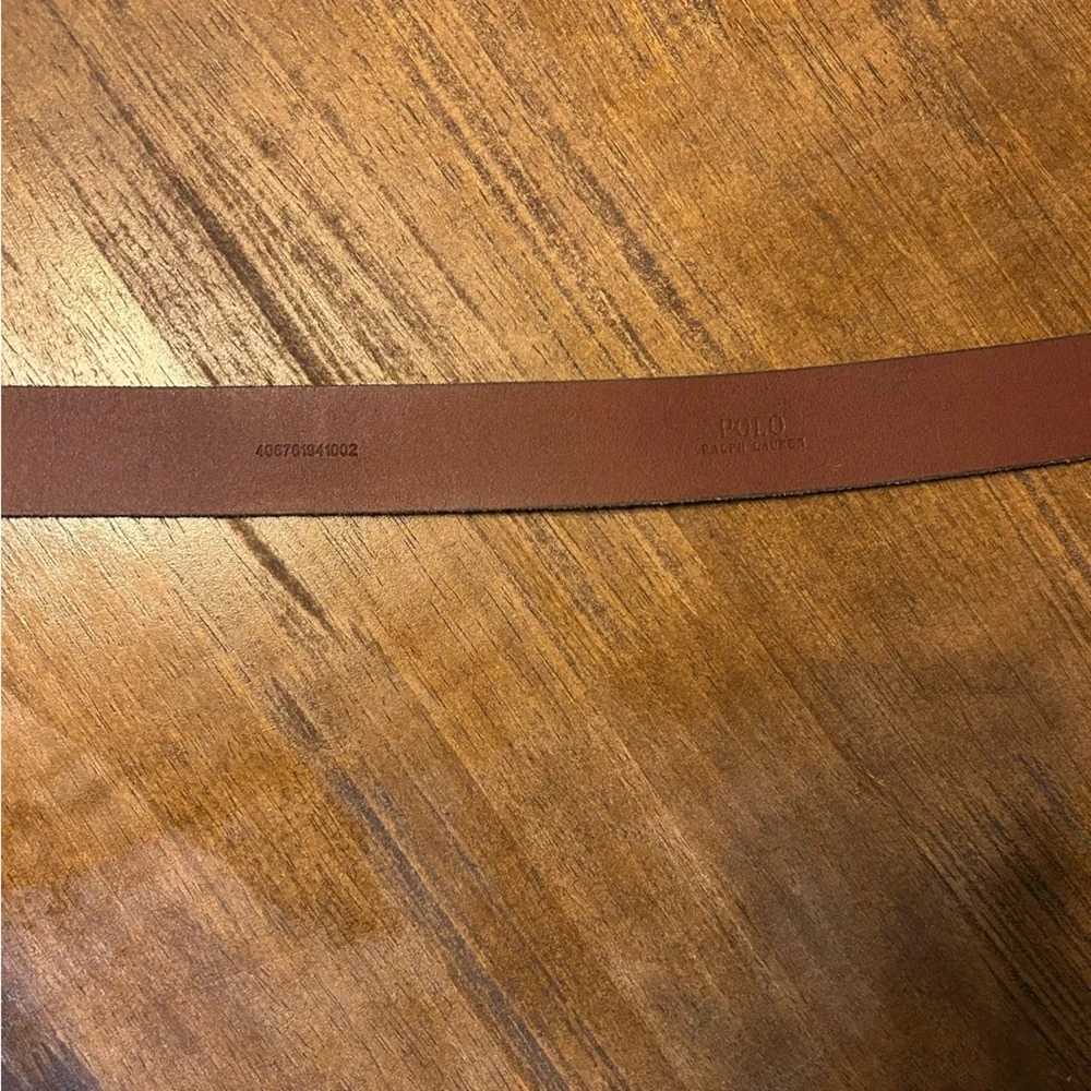 Polo Ralph Lauren Men’s Plaque Leather Roller Buckle Belt Dark Brown Sz 48